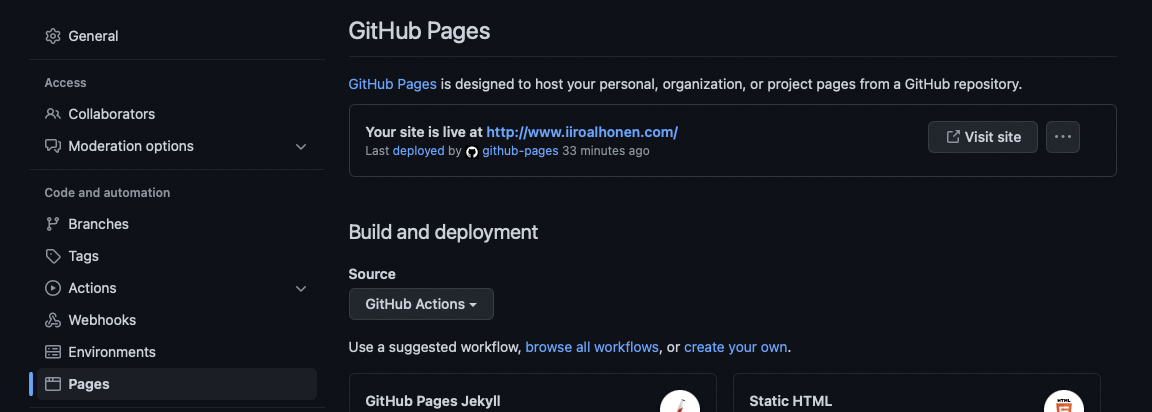 Enable custom GitHub Actions